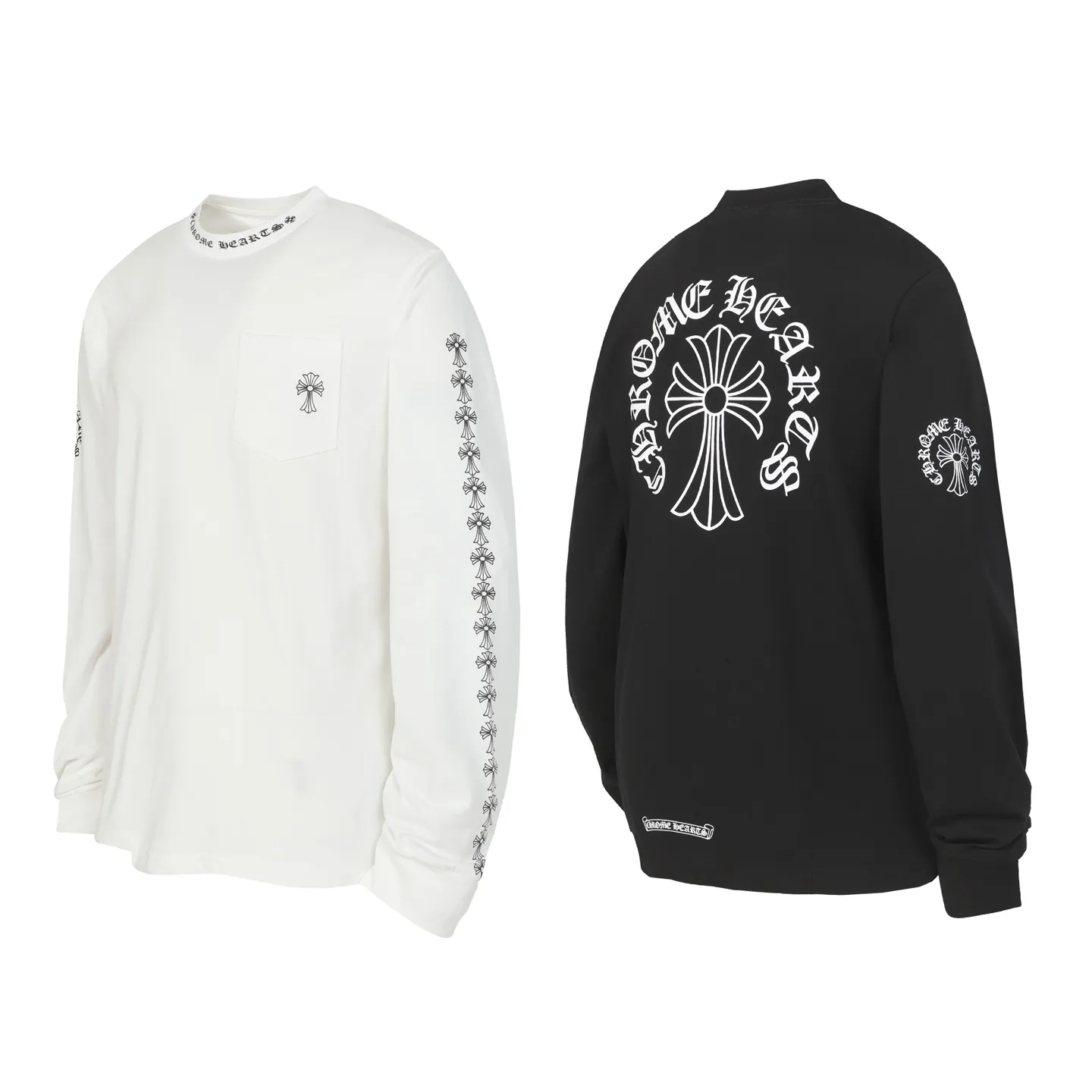 P150 cross-border model, please do not place an order if you pursue perfection -Chrome Hearts/Chrome Hearts 23ss cross✝️Sanskrit printed popular long-sleeved T-shirt -High weight, high density and high quality, soft, delicate and skin-friendly wool, soft and silky to the touch, excellent warmth and skin-friendly properties -Customized weaving and dyeing, no color difference, no matter the fabric or workmanship details, beat the ordinary version on the market -Colour: black white -Size: S M L XL